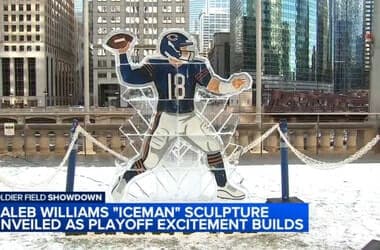 Chicago Bears install Caleb Williams 'Iceman' sculpture at Merchandise Mart