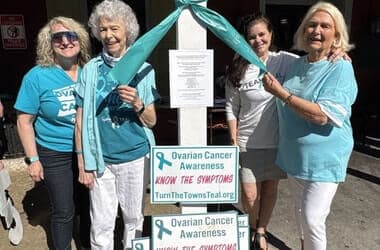 Volunteers Turn Doylestown Teal To Raise Ovarian Cancer Awareness